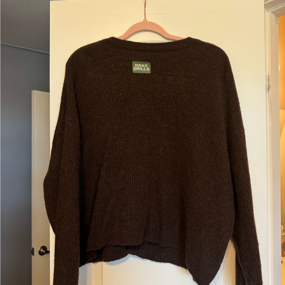 Daily Drills Brown Crew Neck Sweater